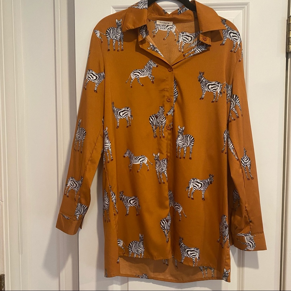 Zebra Print Button Down - image 1